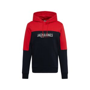 JACK & JONES Mikina 'Dan'  červená / čierna / biela