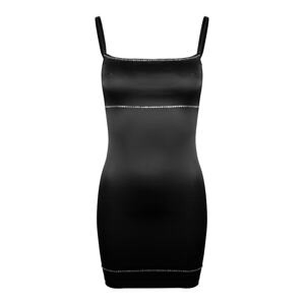 OW Collection Kokteilové šaty 'ALISSA'  čierna / strieborná