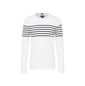 TOMMY HILFIGER Tričko 'PLACEMENT STRIPED LS TEE'  biela