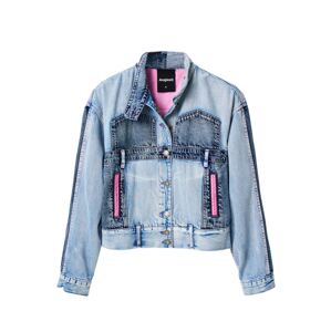 Desigual Prechodná bunda  modrá denim / ružová