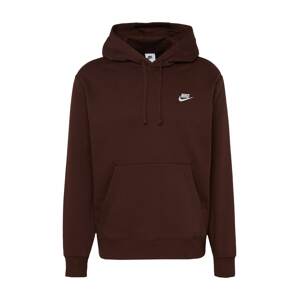 Nike Sportswear Mikina 'Club Fleece'  čokoládová / biela