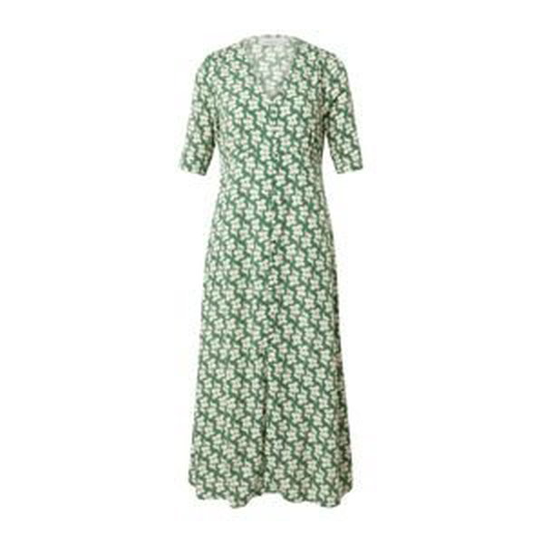 Thinking MU Košeľové šaty 'CAMELIA'  zelená / šedobiela
