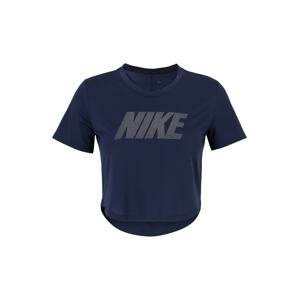 NIKE Funkčné tričko  námornícka modrá / strieborná