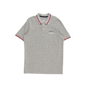 Jack & Jones Junior Tričko 'ATLAS'  námornícka modrá / sivá melírovaná / červená / biela