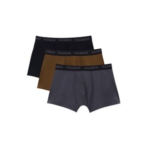 Pull&Bear Boxerky  grafitová / olivová / čierna