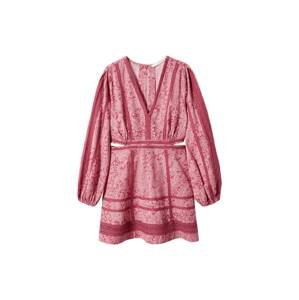MANGO Šaty 'Cutty'  ružová / pitaya / biela