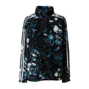 ADIDAS ORIGINALS Sveter 'Allover Print Flower Fleece'  modrá / pastelovo žltá / orgovánová / čierna