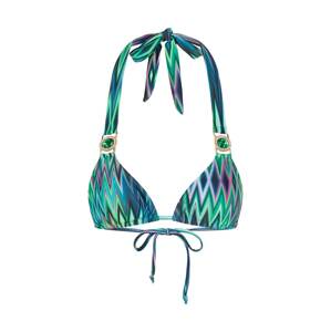 Moda Minx Bikinový top 'Chic in Chevron'  svetlomodrá / tmavomodrá / smaragdová / purpurová