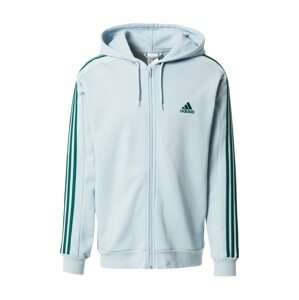 ADIDAS SPORTSWEAR Športová mikina so zipsom 'Essentials Fleece 3-Stripes '  svetlomodrá / smaragdová