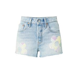 LEVI'S ® Džínsy '501  Original Short'  svetlomodrá / pastelovo žltá / pastelovo fialová / biela