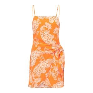 ONLY Letné šaty 'CARO'  oranžová / biela