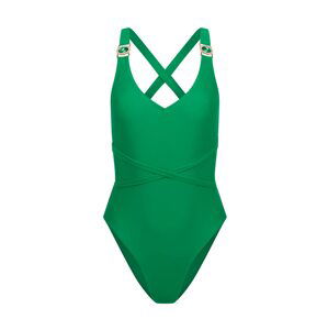 Moda Minx Jednodielne plavky  zlatá / zelená / smaragdová / priehľadná