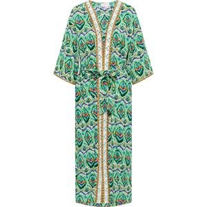 IZIA Kimono  béžová / tmavomodrá / zelená / oranžová