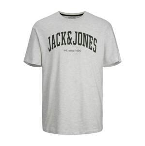 JACK & JONES Tričko 'Josh'  čierna / biela melírovaná