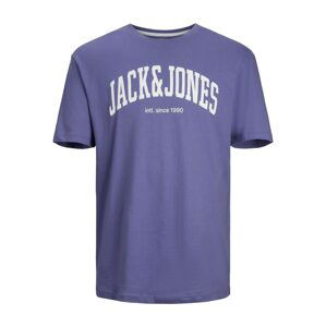 JACK & JONES Tričko 'Josh'  fialová / biela