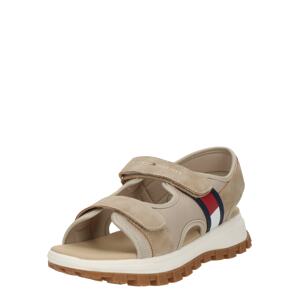 TOMMY HILFIGER Otvorená obuv  béžová / námornícka modrá / červená / biela