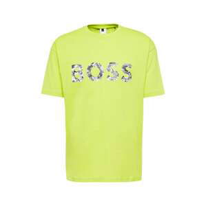 BOSS Green Tričko 'Lotus'  svetlozelená / čierna / biela