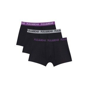 Pull&Bear Boxerky  sivá / fialová / čierna