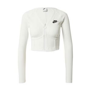 Nike Sportswear Športová mikina so zipsom  čierna / biela