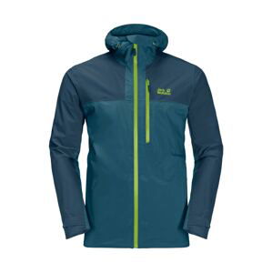 JACK WOLFSKIN Outdoorová bunda 'Go Hike'  modrozelená / limetová / petrolejová