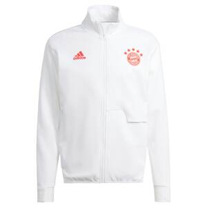 ADIDAS SPORTSWEAR Športová mikina so zipsom 'FC Bayern München Anthem'  oranžovo červená / biela