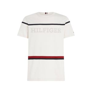 TOMMY HILFIGER Tričko  béžová / krémová / námornícka modrá / červená