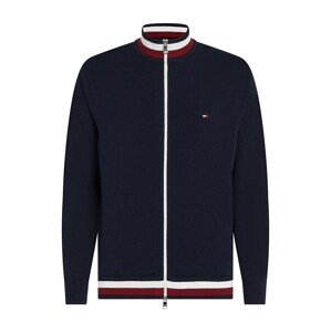 TOMMY HILFIGER Kardigán  tmavomodrá / tmavočervená / biela