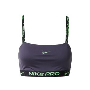 NIKE Športová podprsenka  tmavosivá / neónovo zelená / čierna