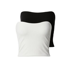 Gina Tricot Top 'Selina'  čierna / biela