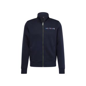 TOMMY HILFIGER Tepláková bunda  modrá / námornícka modrá / svetločervená / biela