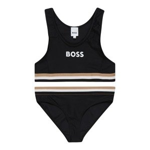 BOSS Kidswear Bikiny  tmavobéžová / čierna / biela