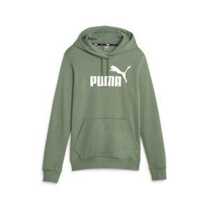 PUMA Športová mikina 'Essentials'  zelená / biela