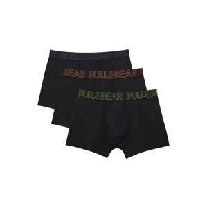 Pull&Bear Boxerky  hnedá / zelená / tmavofialová / čierna