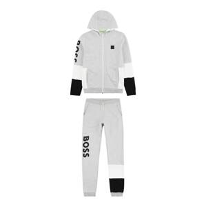 BOSS Kidswear Joggingová súprava  sivá melírovaná / čierna / biela