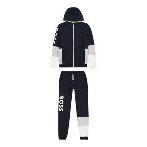 BOSS Kidswear Joggingová súprava  námornícka modrá / sivá melírovaná / biela