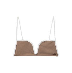 Pull&Bear Bikinový top  svetlohnedá / biela