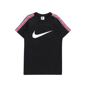 Nike Sportswear Tričko 'REPEAT'  fuksia / čierna / biela
