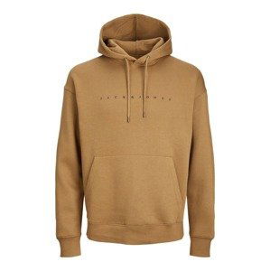 Jack & Jones Plus Mikina 'Star'  svetlohnedá / čierna