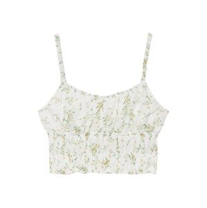 Pull&Bear Top  karí / trávovo zelená / čierna / biela