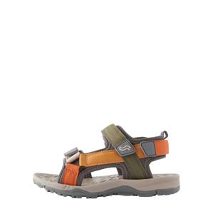 Next Otvorená obuv  tmavosivá / kaki / svetlooranžová / tmavooranžová