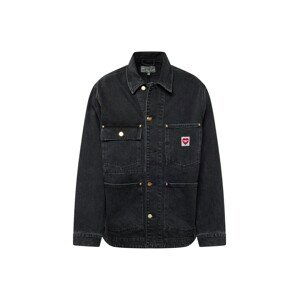 Carhartt WIP Prechodná bunda 'Nash'  červená / čierny denim / biela