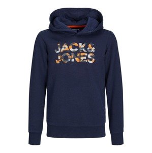 Jack & Jones Junior Mikina  modrá / oranžová