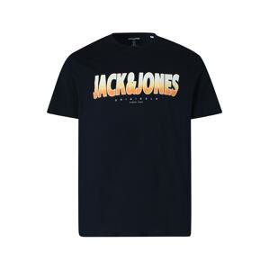 Jack & Jones Plus Tričko  námornícka modrá / oranžová / biela