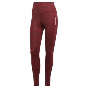 ADIDAS TERREX Športové nohavice 'Multi Allover Print'  burgundská / tmavočervená / biela