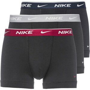 NIKE Boxerky  vínovo červená / čierna / strieborná / biela