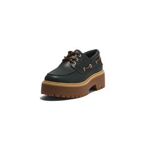 TIMBERLAND Šnurovacie topánky 'Stone Street 3 Eye Boat'  hnedá / tmavozelená