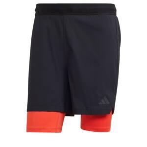 ADIDAS PERFORMANCE Športové nohavice 'Power Workout'  červená / čierna