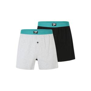 PUMA Boxerky  modrozelená / sivá melírovaná / čierna / biela