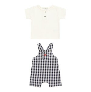 River Island Set 'GINGHAM DUNGAREE'  čierna / biela