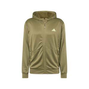 ADIDAS PERFORMANCE Športová mikina so zipsom 'Train Essentials Seasonal '  limetová / olivová